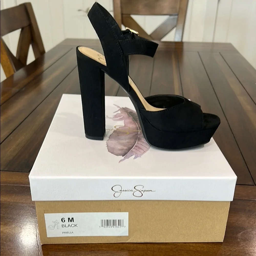 Jessica Simpson Black Platform Heels - Picture 1 of 4